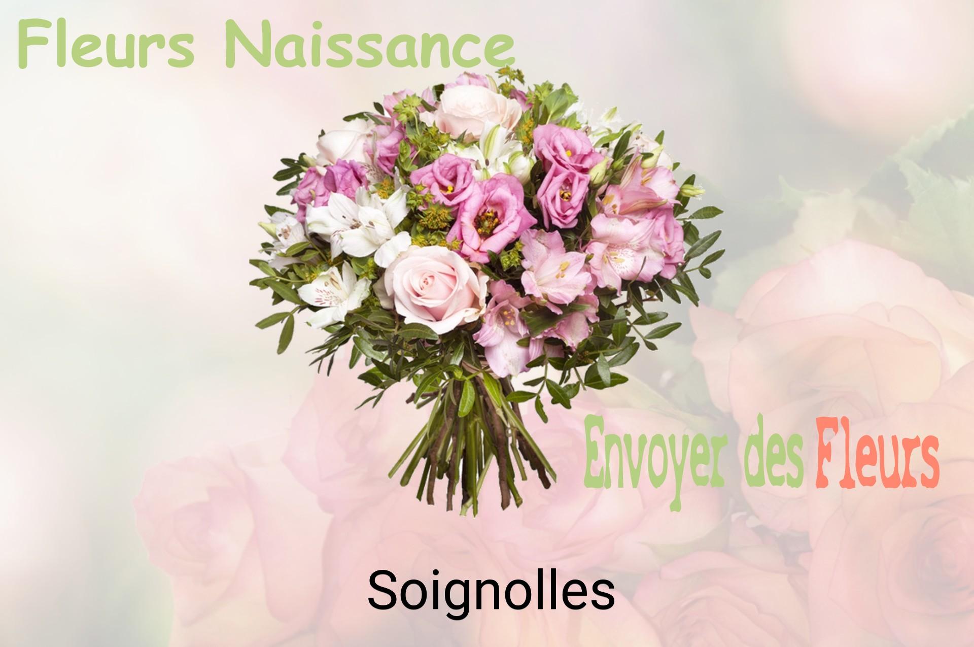 Bouquet de fleurs de naissance livré à Soignolles